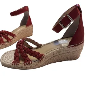 Vince Camuto Braided EspadrilleWedges Jadeya Moroccan Clay Size 7.5 Ankle Strap