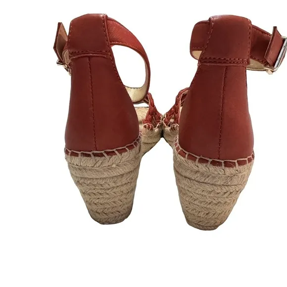 Vince Camuto Braided EspadrilleWedges Jadeya Moroccan Clay Size 7.5 Ankle Strap