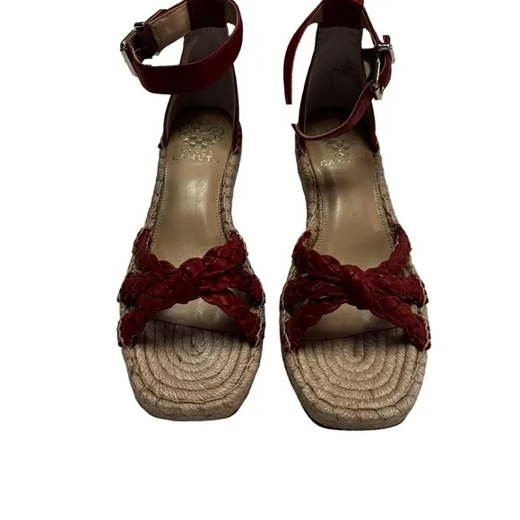 Vince Camuto Braided EspadrilleWedges Jadeya Moroccan Clay Size 7.5 Ankle Strap