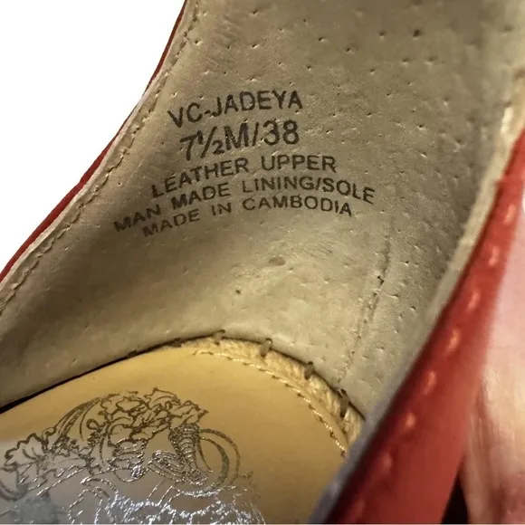Vince Camuto Braided EspadrilleWedges Jadeya Moroccan Clay Size 7.5 Ankle Strap