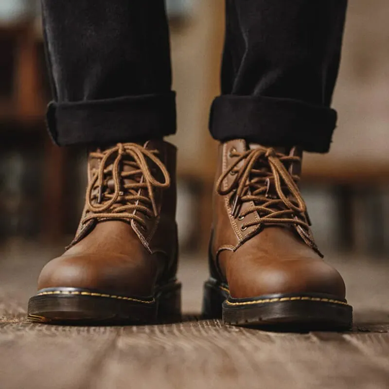 Vintagae Brown Leather Lace-up Boots "Wingtip Rebels"