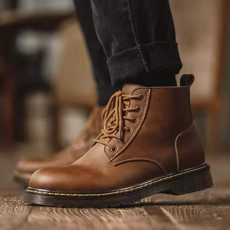 Vintagae Brown Leather Lace-up Boots "Wingtip Rebels"