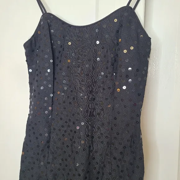 Vintage Jessica McClintock Gunne Sax 90s Sequin Slip Dress