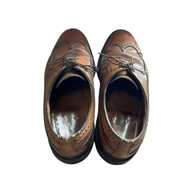 Vintage Mens Florsheim Imperial Wingtip Oxford Leather Lace Up Dress Shoe Brown