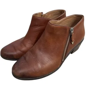 VIONIC WOMEN'S JOLENE BOOTIE CASUAL BOOTS  MOCHA SIZE 10 LEATHER ZIP BOOTIE