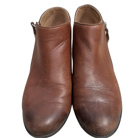 VIONIC WOMEN'S JOLENE BOOTIE CASUAL BOOTS  MOCHA SIZE 10 LEATHER ZIP BOOTIE