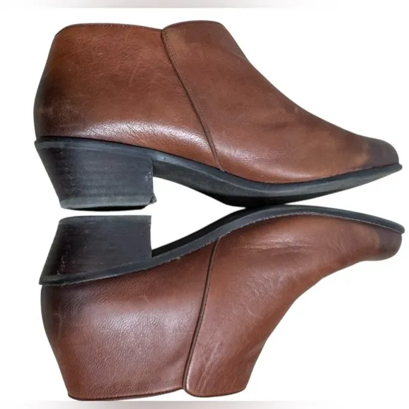 VIONIC WOMEN'S JOLENE BOOTIE CASUAL BOOTS  MOCHA SIZE 10 LEATHER ZIP BOOTIE