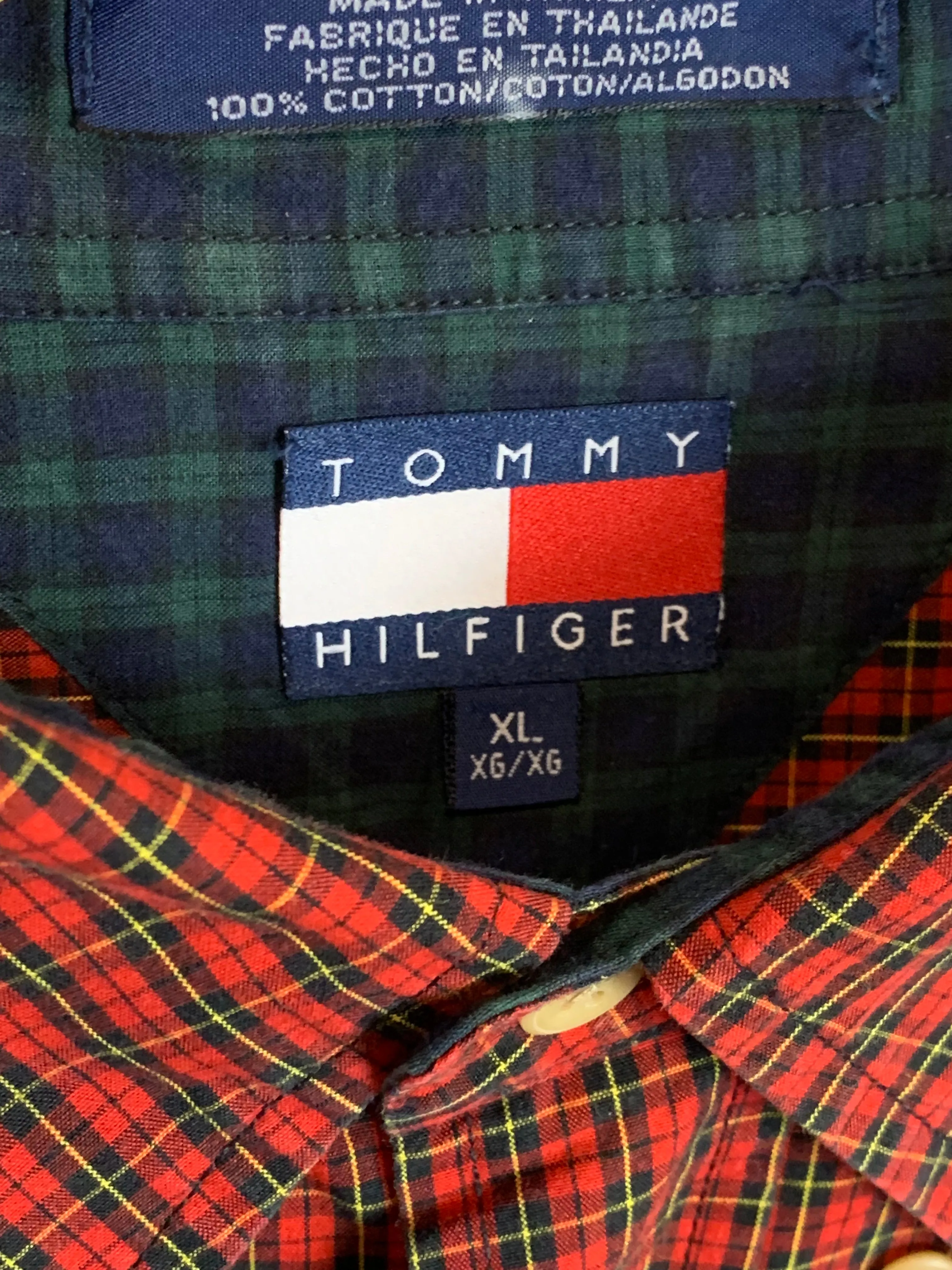 VTG Tommy Hilfiger 2-Tone Plaid Buttondown (2XL)