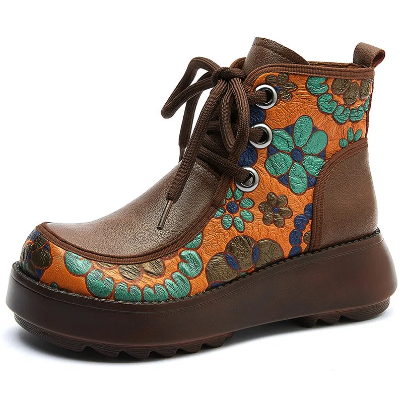 Wedge Heel Martin Boots