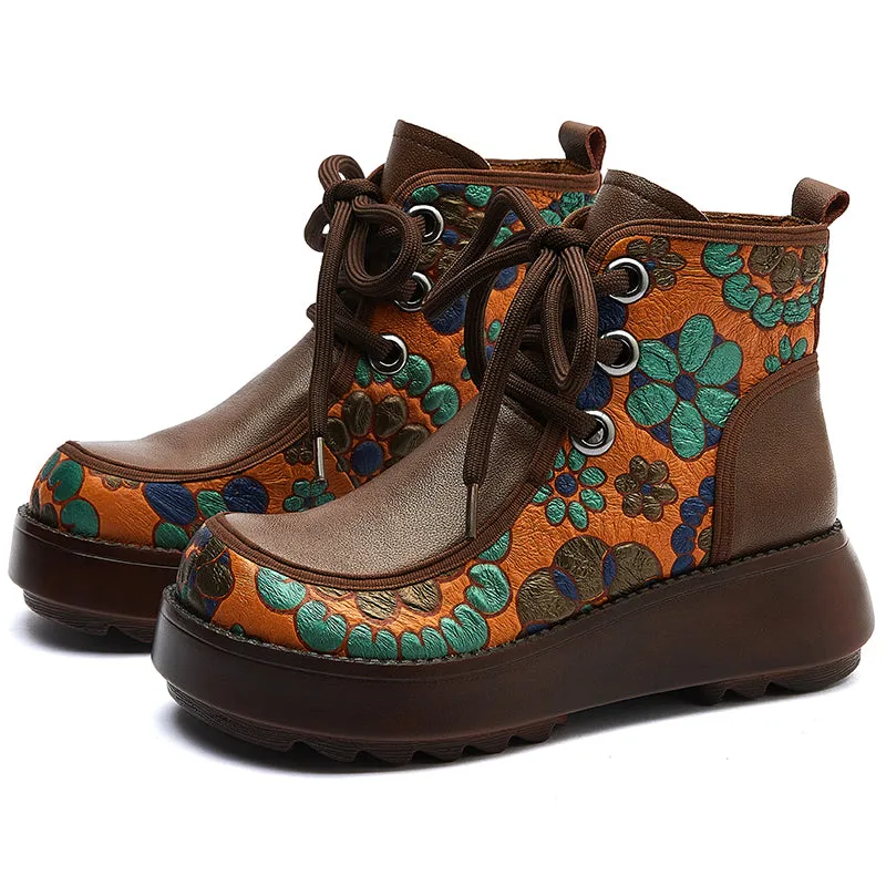 Wedge Heel Martin Boots