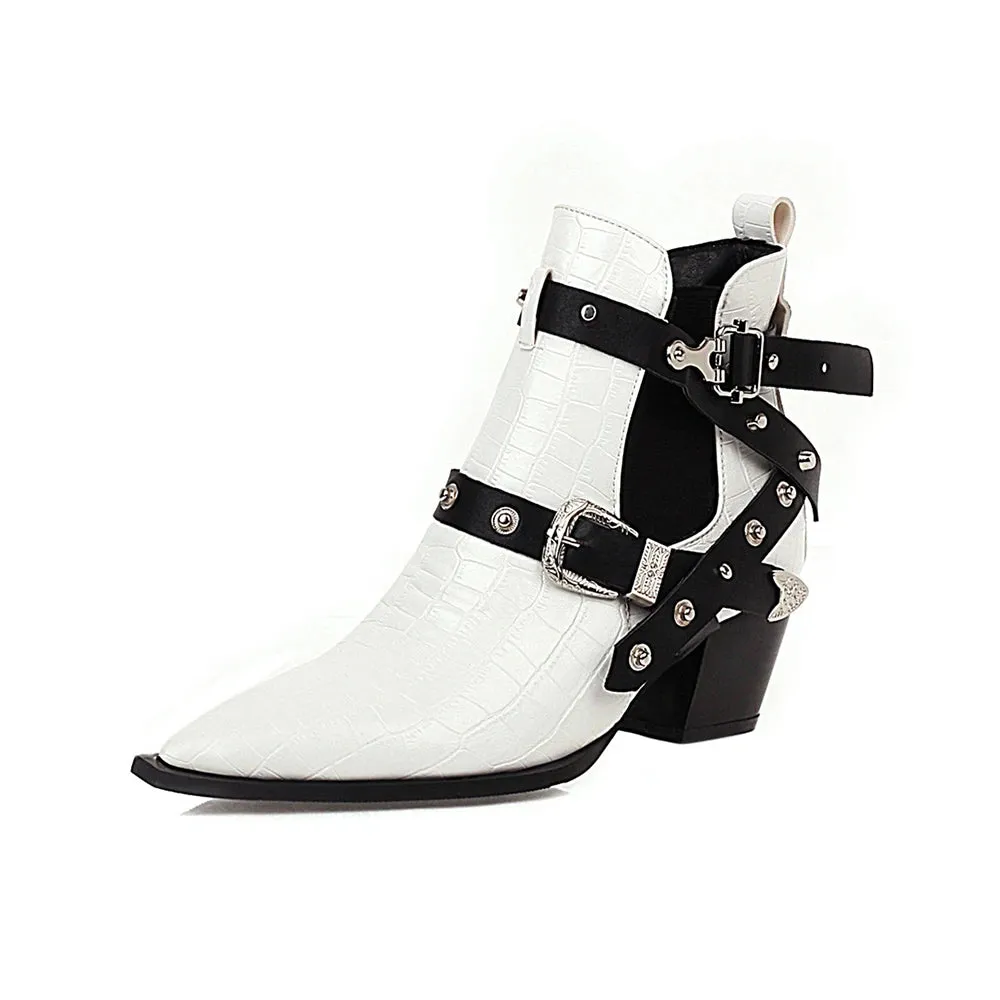 Western Snake Buckle Boots