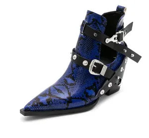 Western Snake Buckle Boots