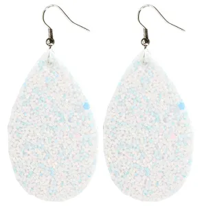 WHITE GLITTER EARRINGS