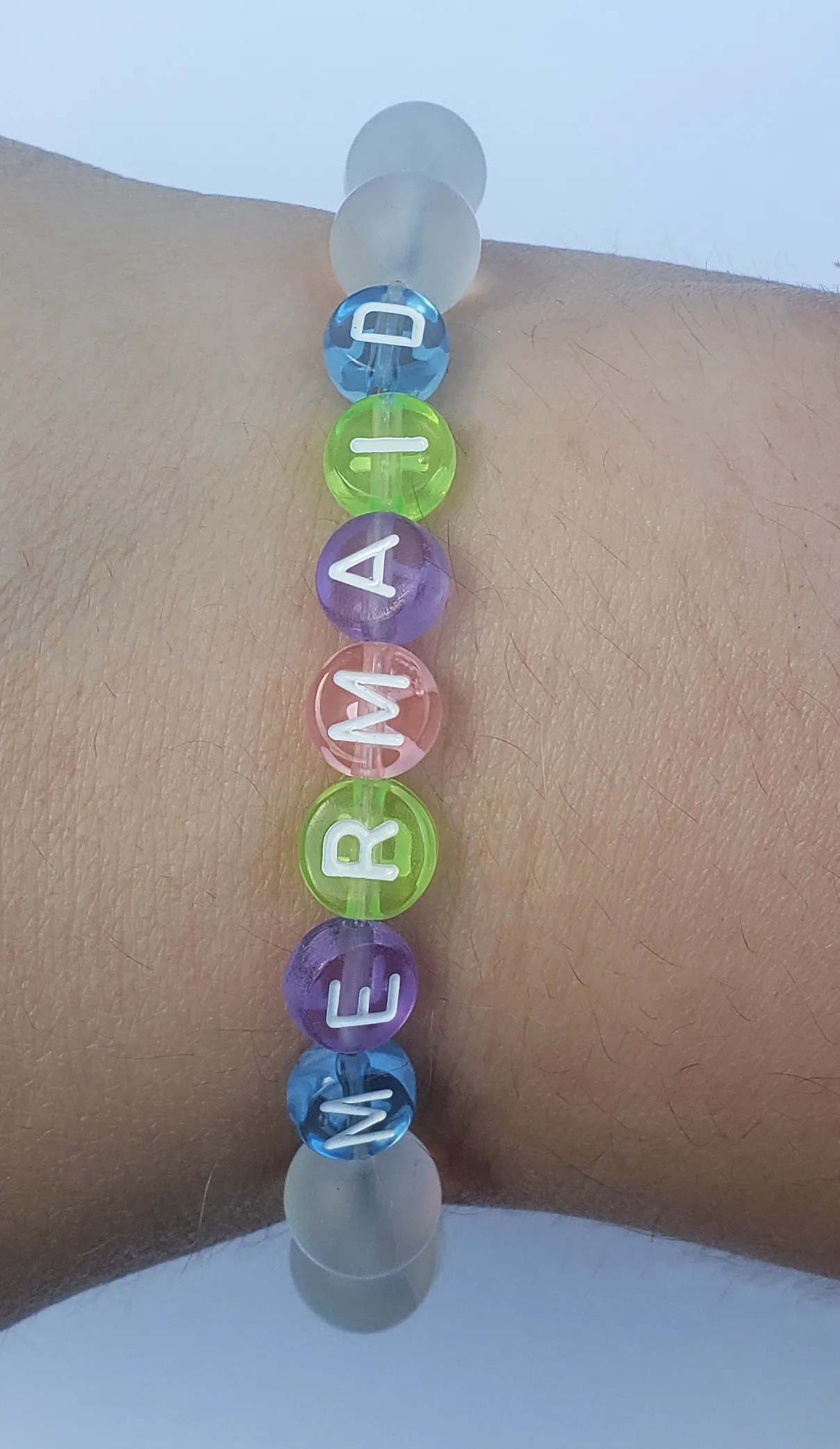 WHITE MERMAID KANDI BRACELET