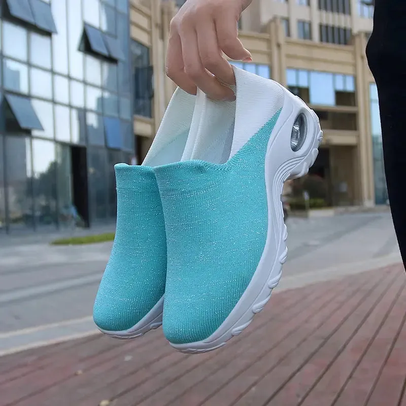 Women Sport Shoes Thick Sole Shoes Ladies  walking Fitness