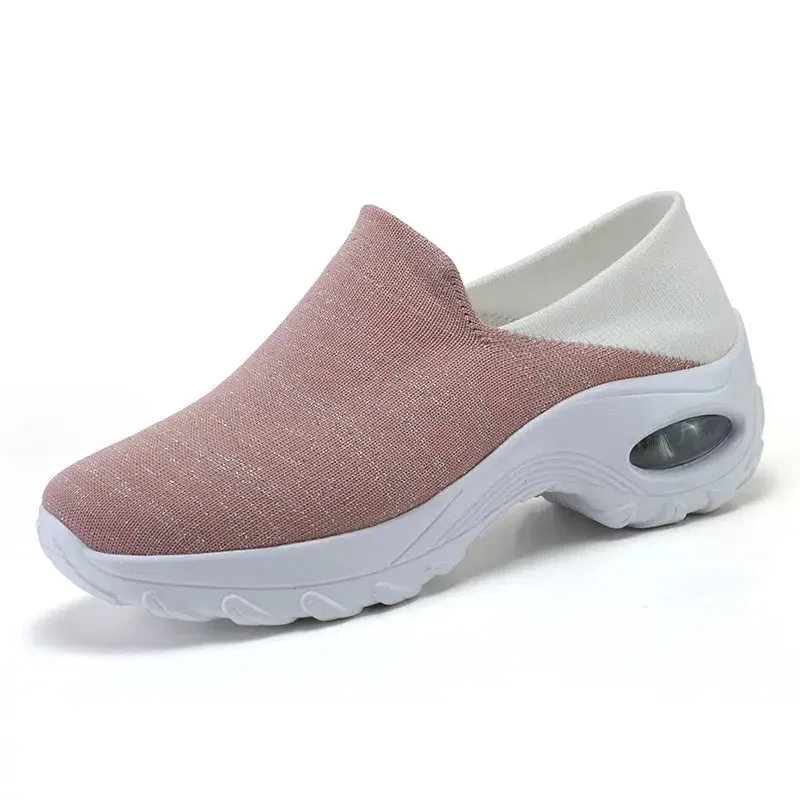 Women Sport Shoes Thick Sole Shoes Ladies  walking Fitness