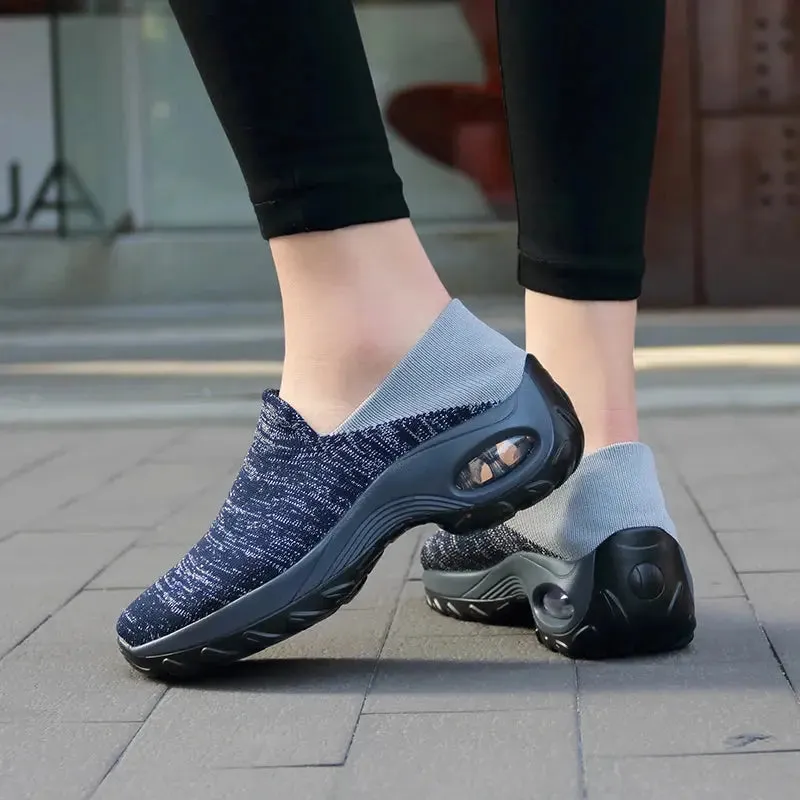Women Sport Shoes Thick Sole Shoes Ladies  walking Fitness