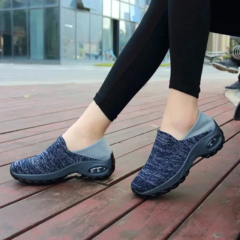 Women Sport Shoes Thick Sole Shoes Ladies  walking Fitness