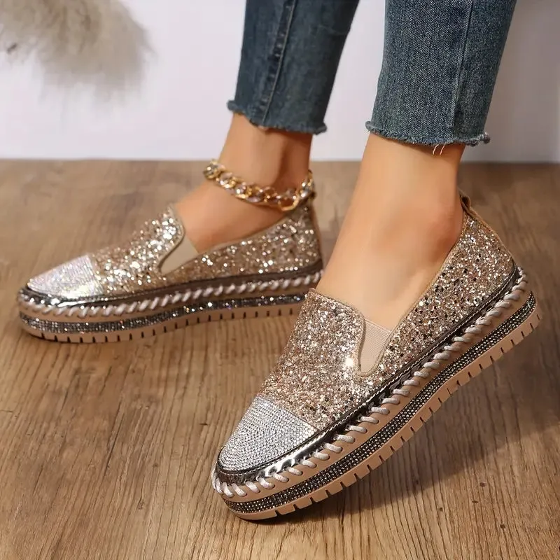 Women's Thick Sole Platform Sequin Shoes