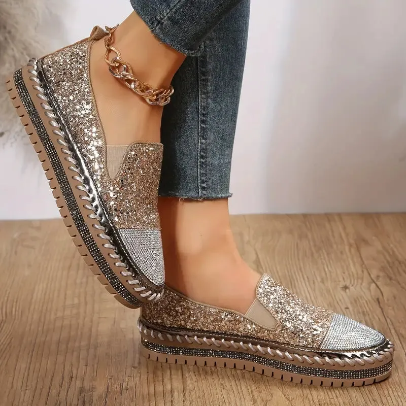 Women's Thick Sole Platform Sequin Shoes