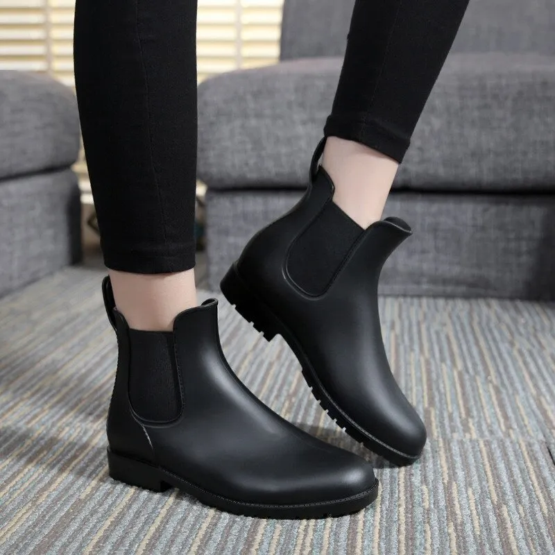 Women's Waterproof Non-Slip Rubber Ankle Boots
