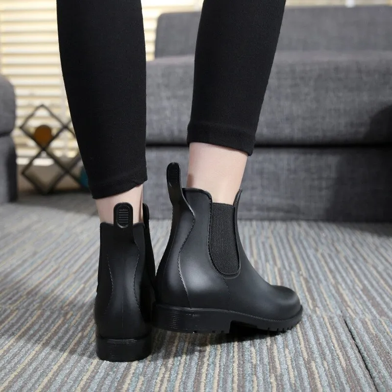 Women's Waterproof Non-Slip Rubber Ankle Boots
