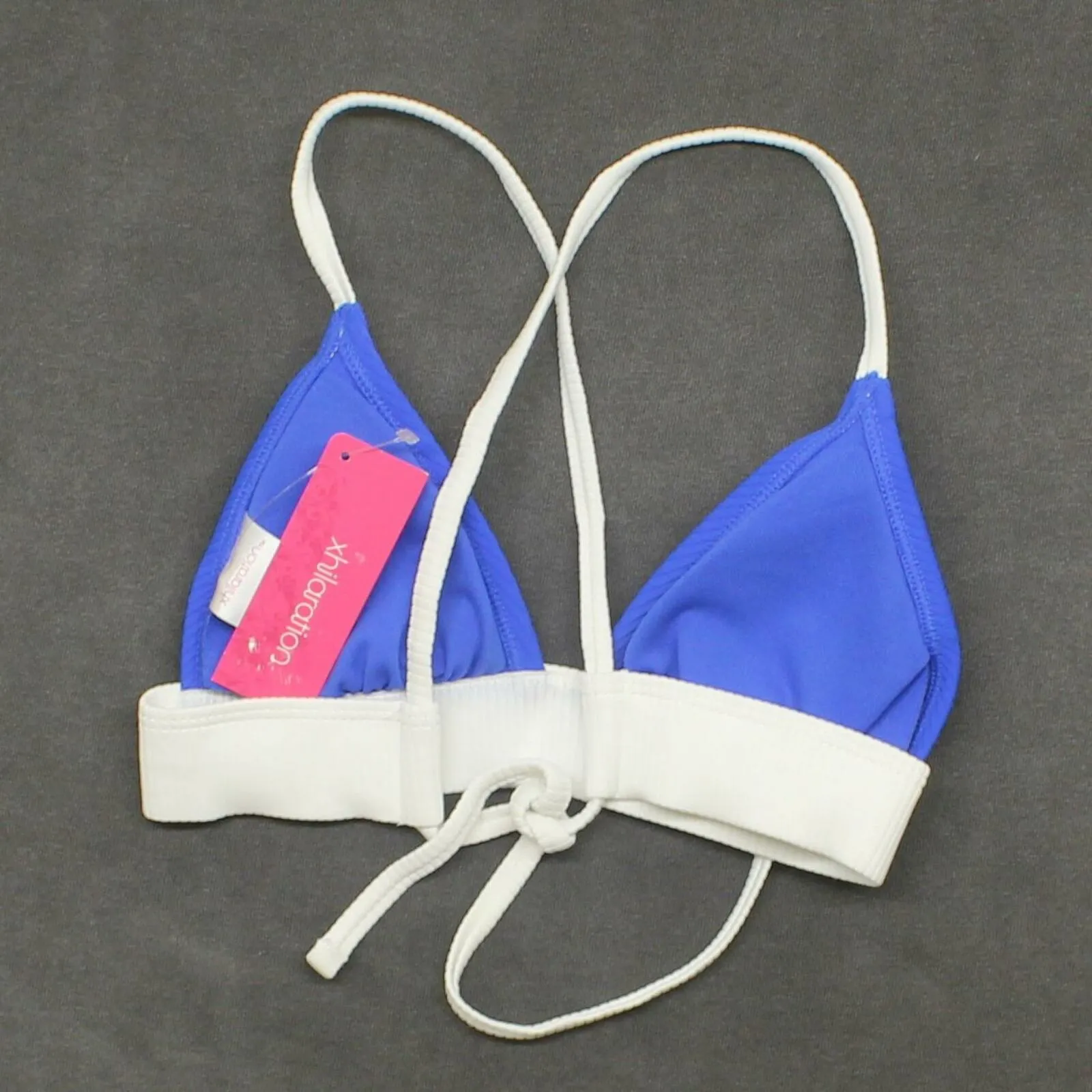Xhilaration Women's Ribbed Colorblock Triangle Bikini Top