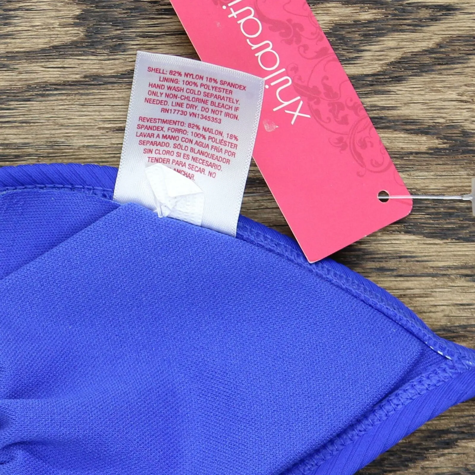 Xhilaration Women's Ribbed Colorblock Triangle Bikini Top