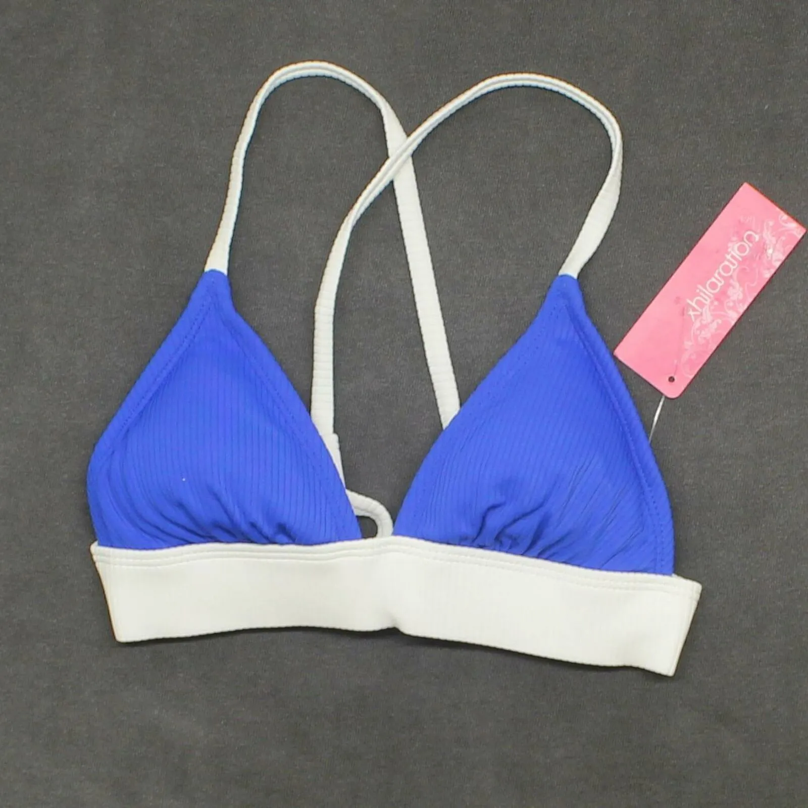 Xhilaration Women's Ribbed Colorblock Triangle Bikini Top