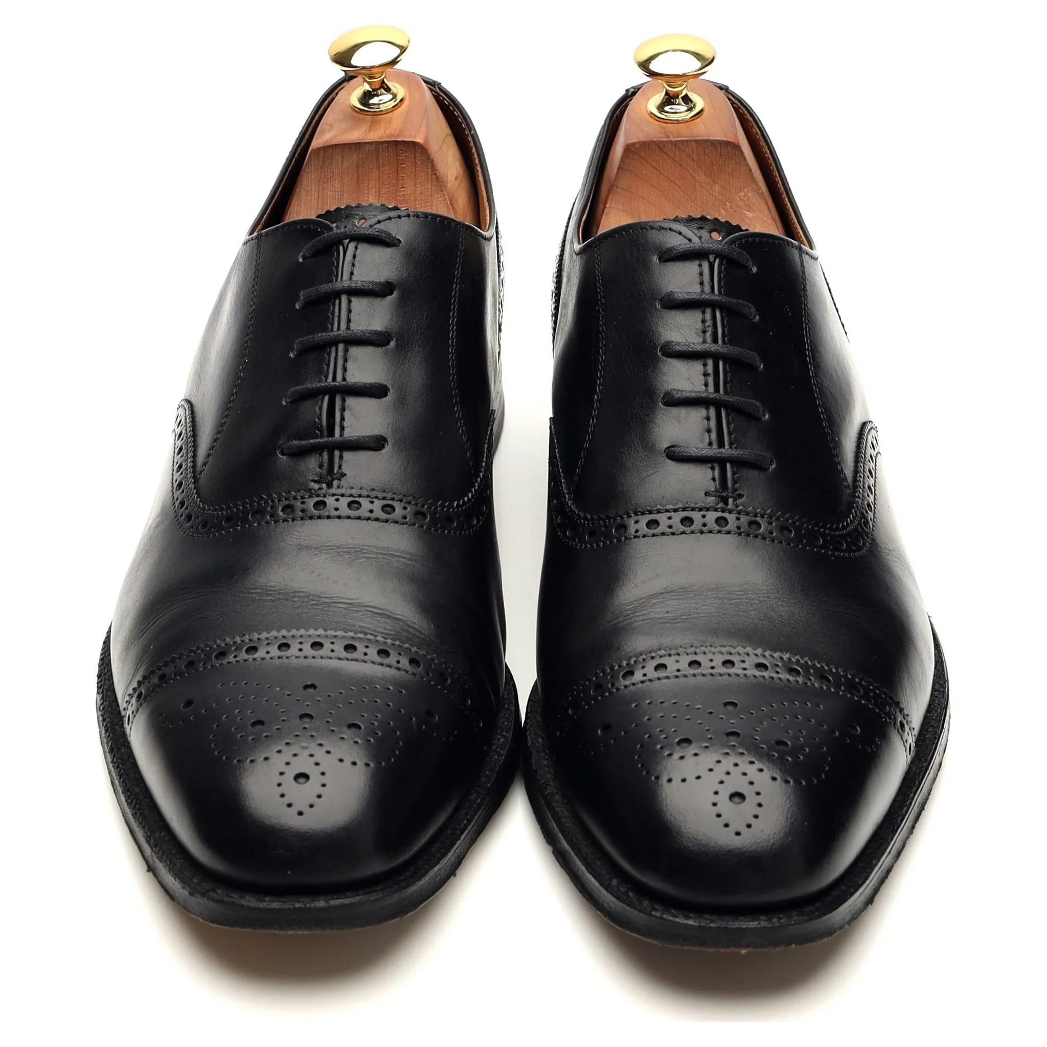 'Yardley' Black Leather Oxford Brogue UK 10.5 F