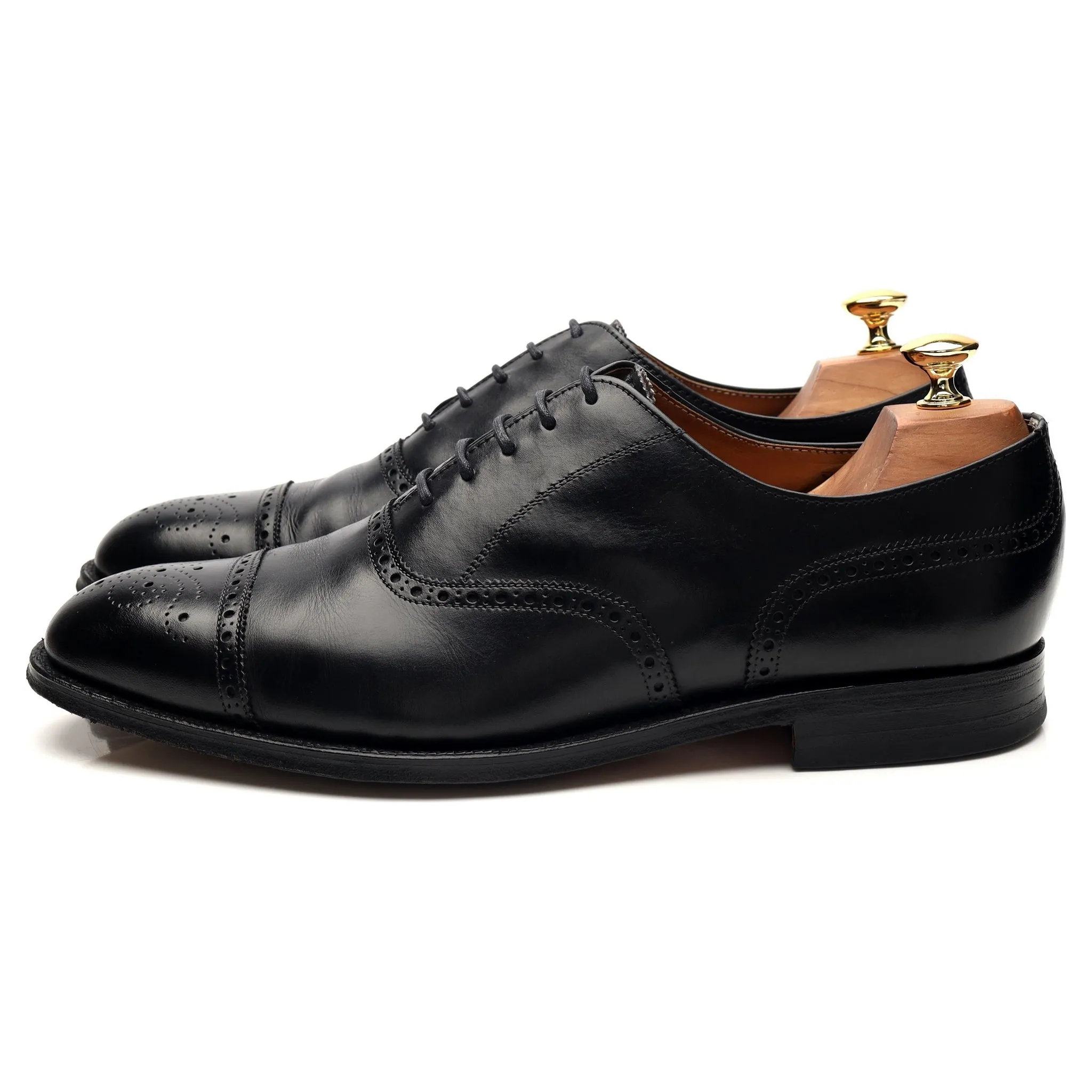 'Yardley' Black Leather Oxford Brogue UK 10.5 F