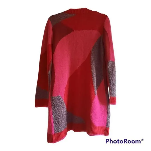 Yest Colorblock Open Front Duster Cardigan