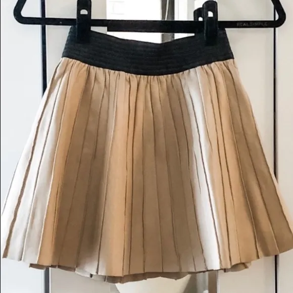 “ZARA” Pleated Lamb Leather Mini Skirt