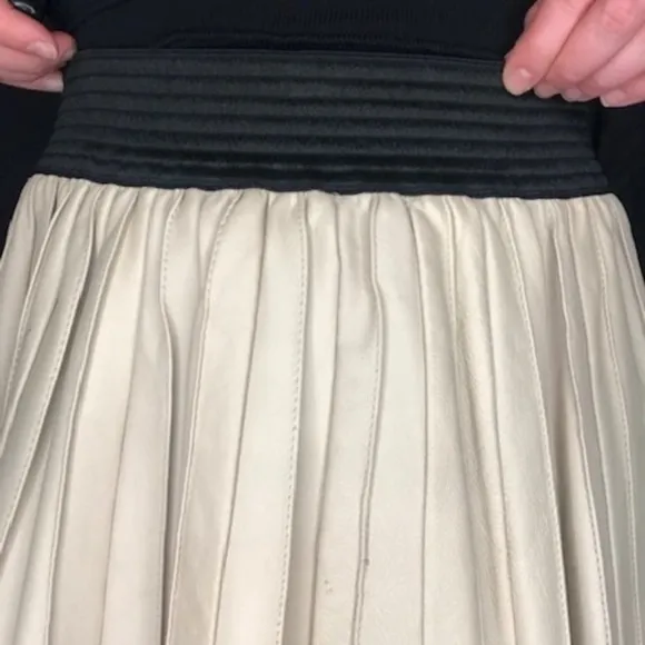 “ZARA” Pleated Lamb Leather Mini Skirt