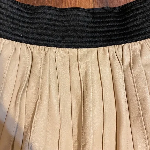 “ZARA” Pleated Lamb Leather Mini Skirt