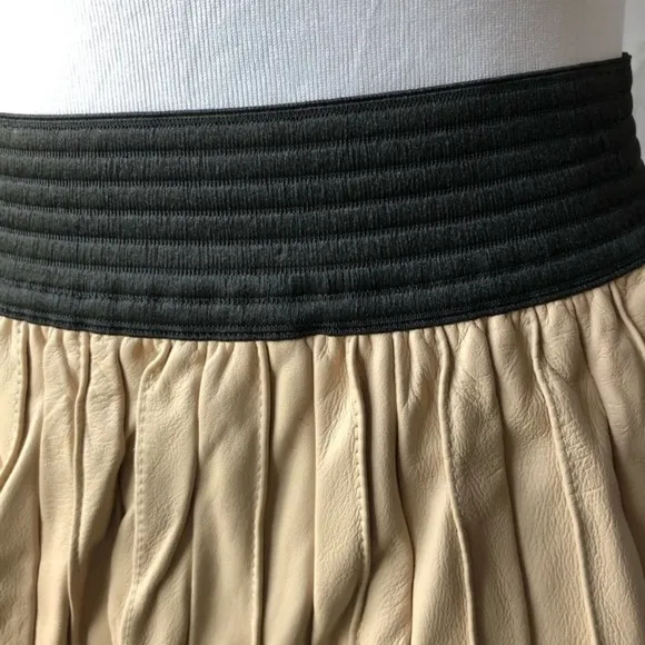 “ZARA” Pleated Lamb Leather Mini Skirt