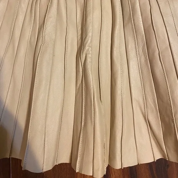 “ZARA” Pleated Lamb Leather Mini Skirt