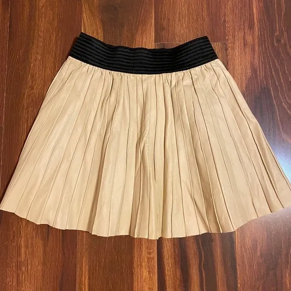 “ZARA” Pleated Lamb Leather Mini Skirt